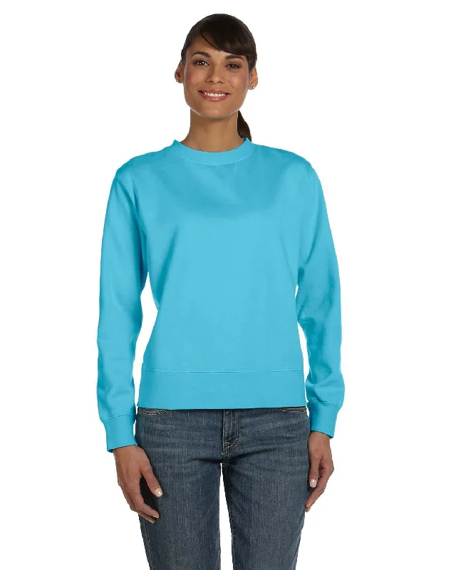 Comfort Colors Ladies Garment-Dyed Crewneck Sweatshirt | Lagoon Blue