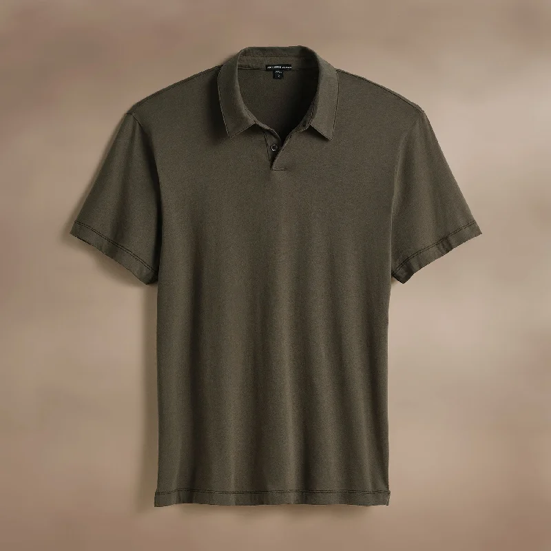 Reduced Price Brushed Lotus Polo - Army Green