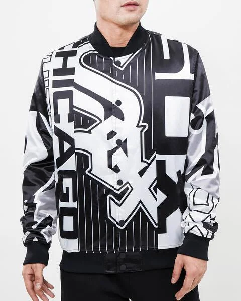 Great Bargain MLB CHICAGO WHITE SOX MASHUP MEN'S SATIN JACKET (BLACK)