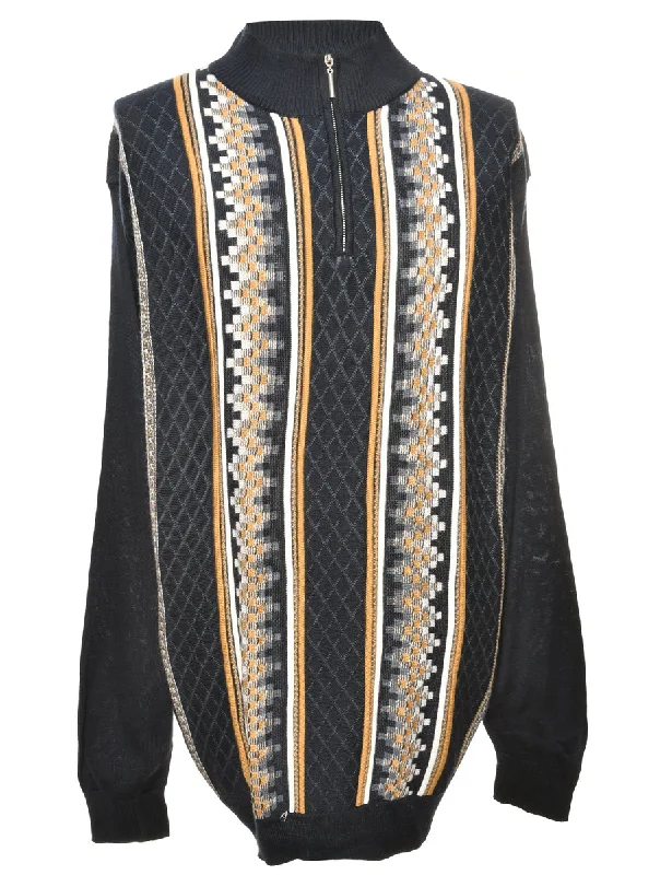 Weekend Bargains to Indulge In Quarter Zip Blue Jumper - XL