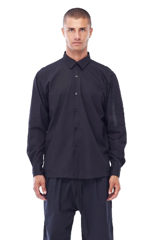 Price Slash ARROWS COLLAR SHIRT IN BLACK
