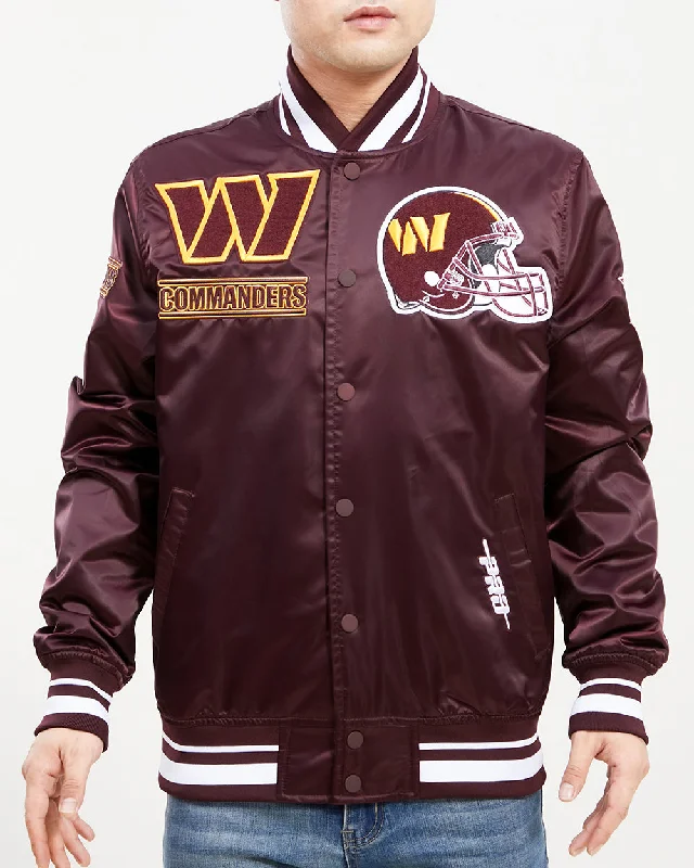 Limited Offer NFL WASHINGTON COMMANDERS MASHUP MEN'S TRACK JACKET (WINE)
