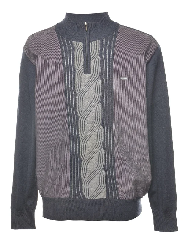 Weekend Deals That Sizzle Quarter Zip High Neck Jumper - L