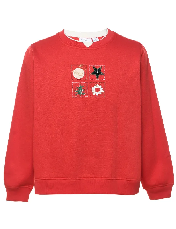 Weekend Bargains to Enjoy Red Christmas Sweatshirt - XL