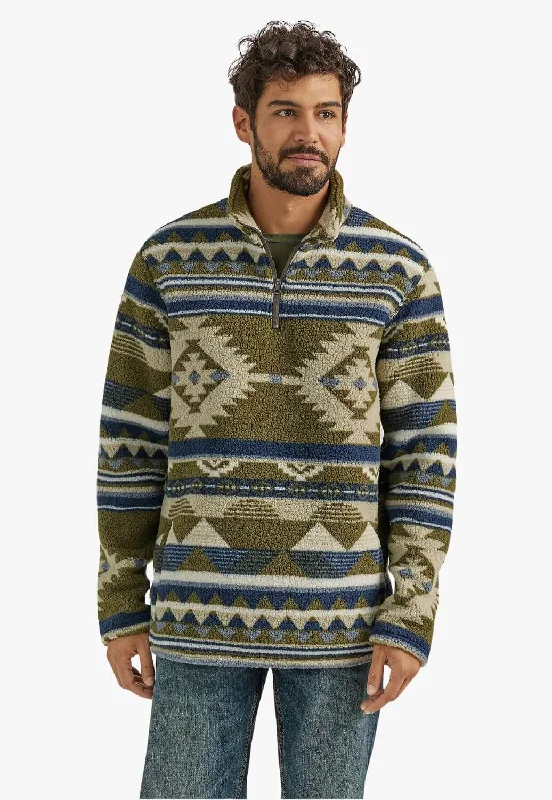 Mega Discount Wrangler Mens Sherpa South West Print Pullover