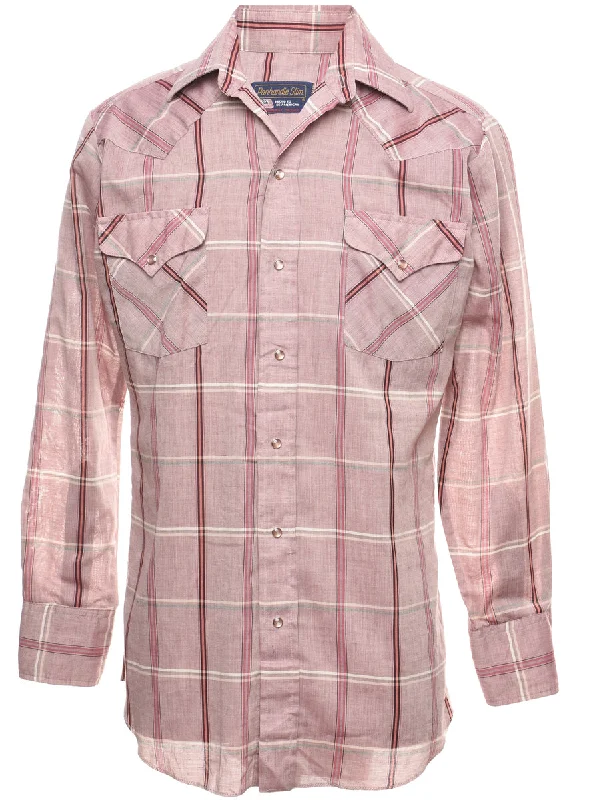 Weekend Savings Bonanza Plum Classic Checked Western Shirt - M