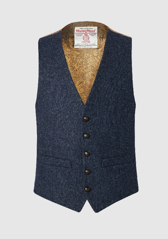 Weekend Bargains to Enjoy Iain Waistcoat - Navy Herringbone
