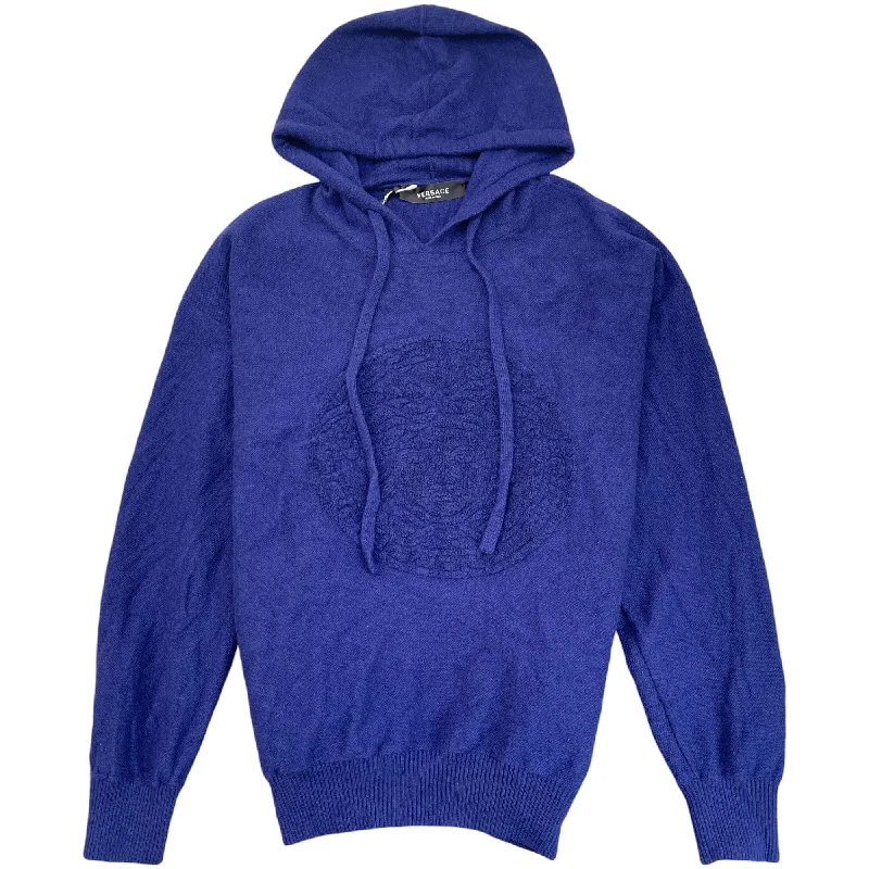 Price Drop Men's Embroidered Medusa Hoodie Blue Size IT 46 / UK S