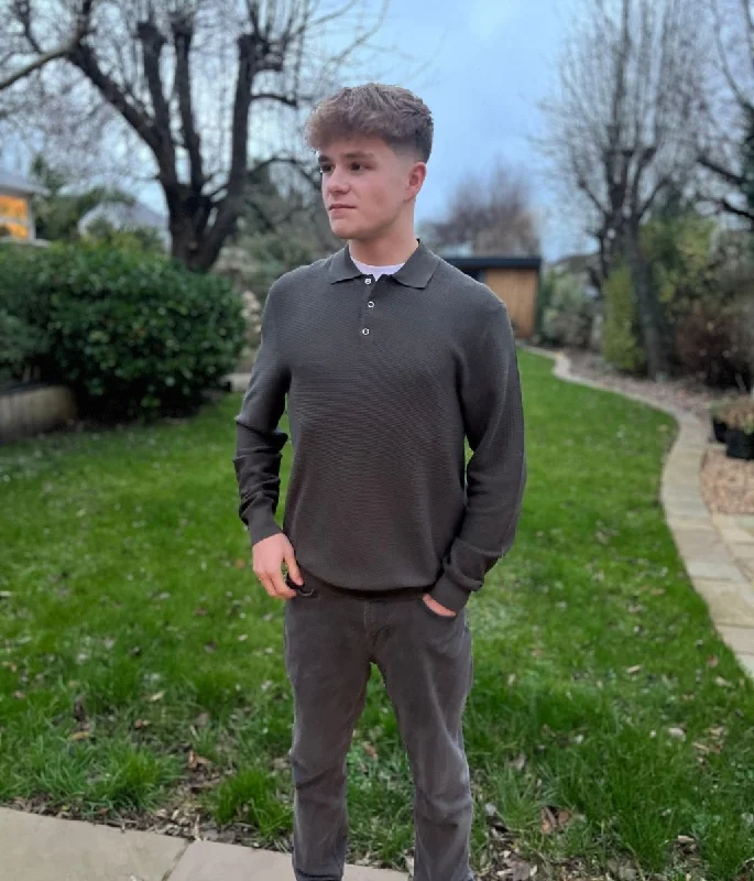 Half Price Khaki Mens Cotton Rich Polo Jumper