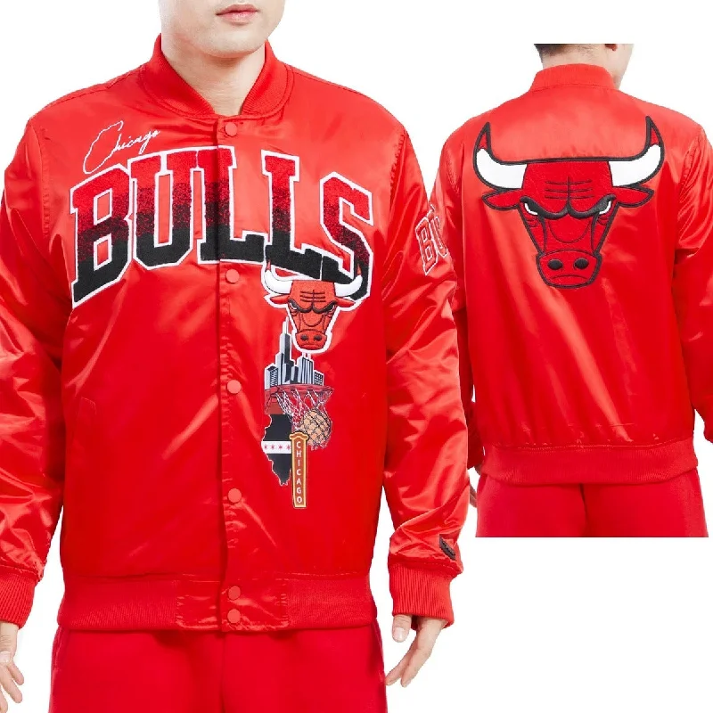 Weekend Deals That Dazzle NBA CHICAGO BULLS HOMETOWN MEN'S SATIN JACKET (RED)