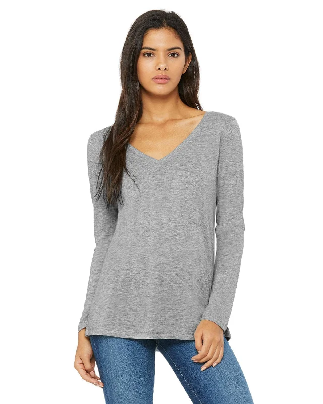 Weekend Savings Spectacular Bella+Canvas Ladies Flowy Long Sleeve V-Neck | Athletic Heather Weekend Savings Spectacular Bella+Canvas Ladies Flowy Long Sleeve V-Neck | Athletic Heather