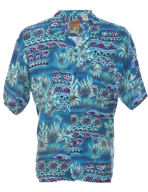 Short Sleeve Hawaiian Shirt - L