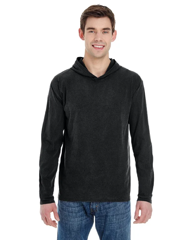 Weekend Bargains to Sizzle Comfort Colors Heavyweight Long Sleeve Hooded T-Shirt | Black