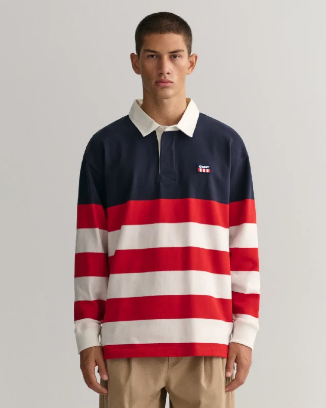 Lowest Price Gant Striped LS Rugger Evening Blue