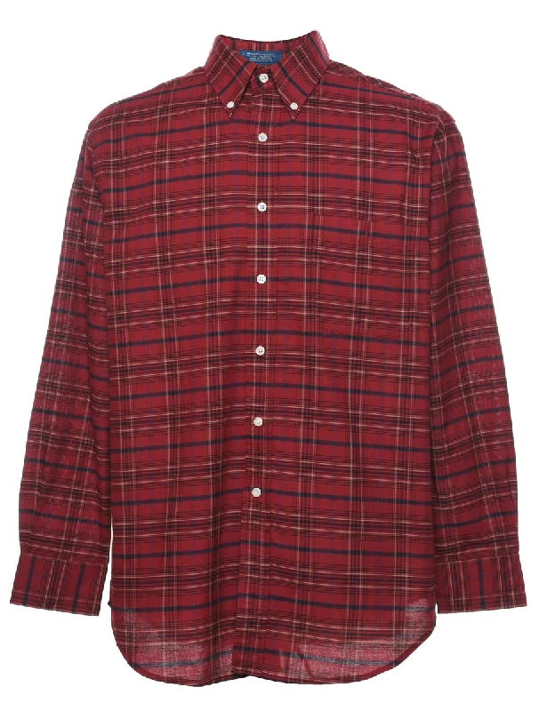 Special Discount Red Checked Shirt - M