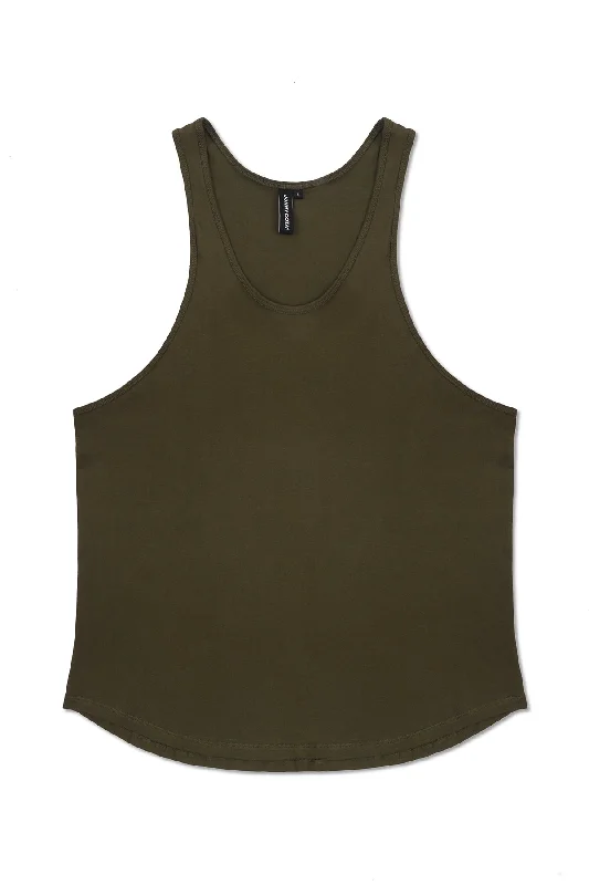 Early Access TANK TOP WITH INK IN ARMY GREEN