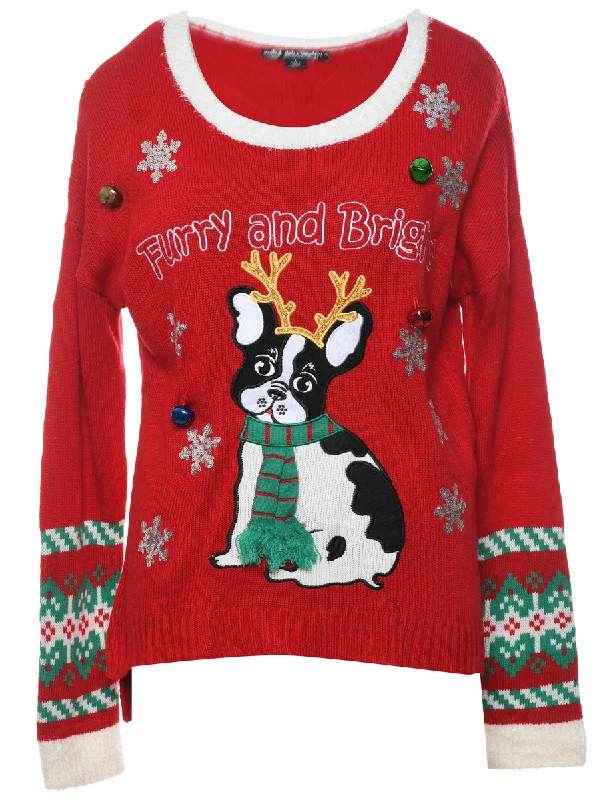 Weekend Steals Await Red Christmas Jumper - L