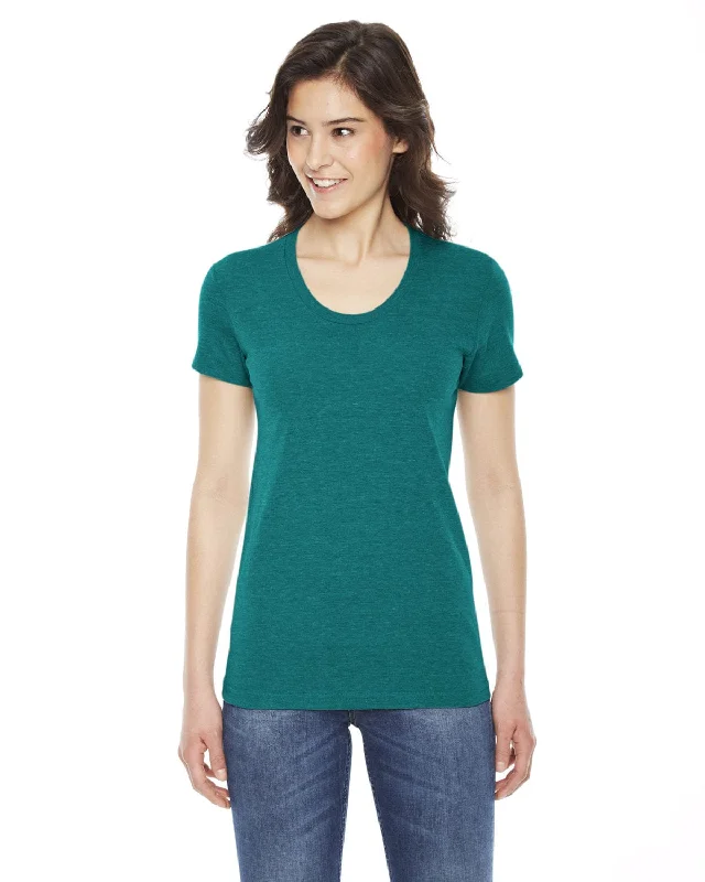 American Apparel Ladies Triblend Short Sleeve Track T-Shirt | Tri Evergreen