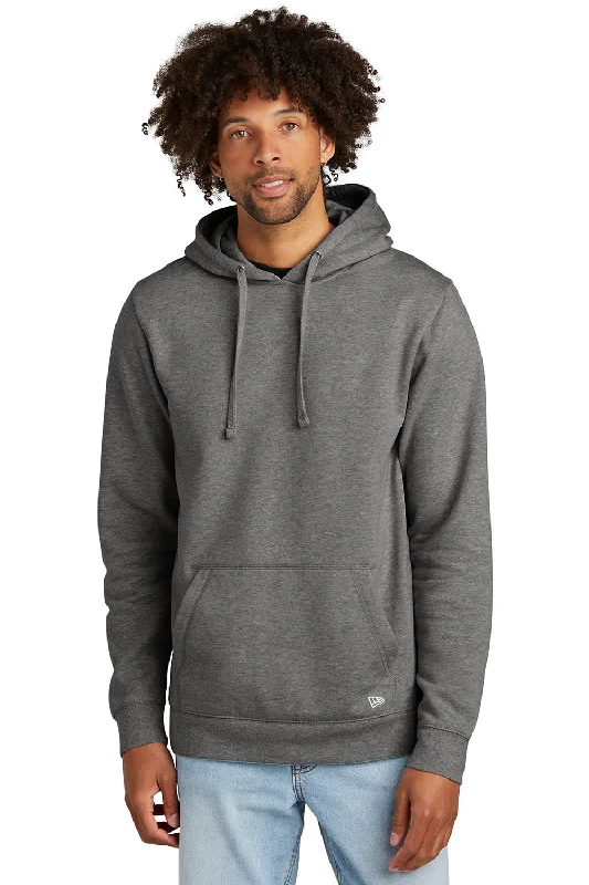 Early Access New Era Mens Comeback Fleece Hooded Sweatshirt Hoodie w/ Pouch Pocket - Heather Dark Grey