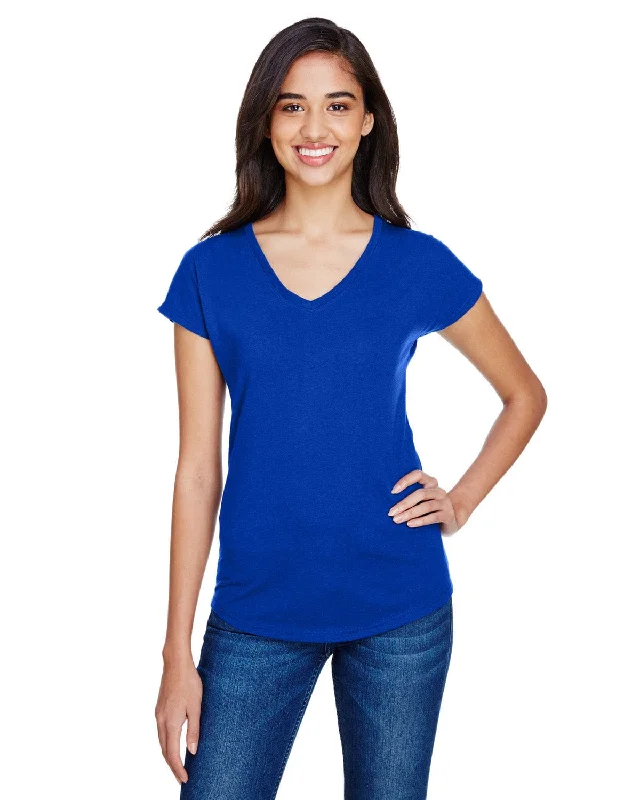 Anvil Ladies Triblend V-Neck T-Shirt | Atlantic Blue