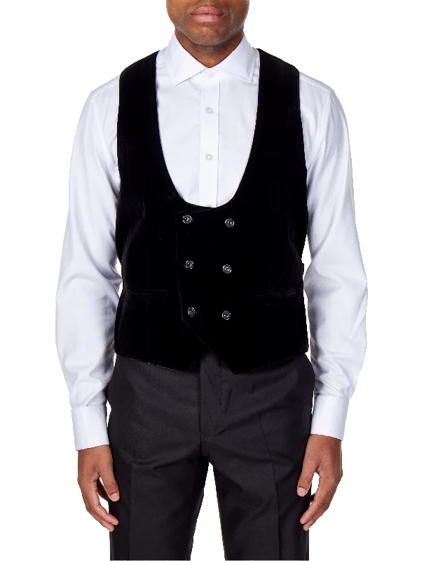 Massive Savings TIM Black Velvet Low U Cut Waistcoat