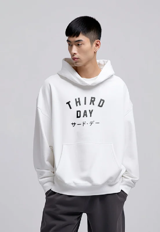 Mega Sale MOA65 Hoodies Premium ScubaLux Anti Kusut Waterproof "Trdday Simple" Putih