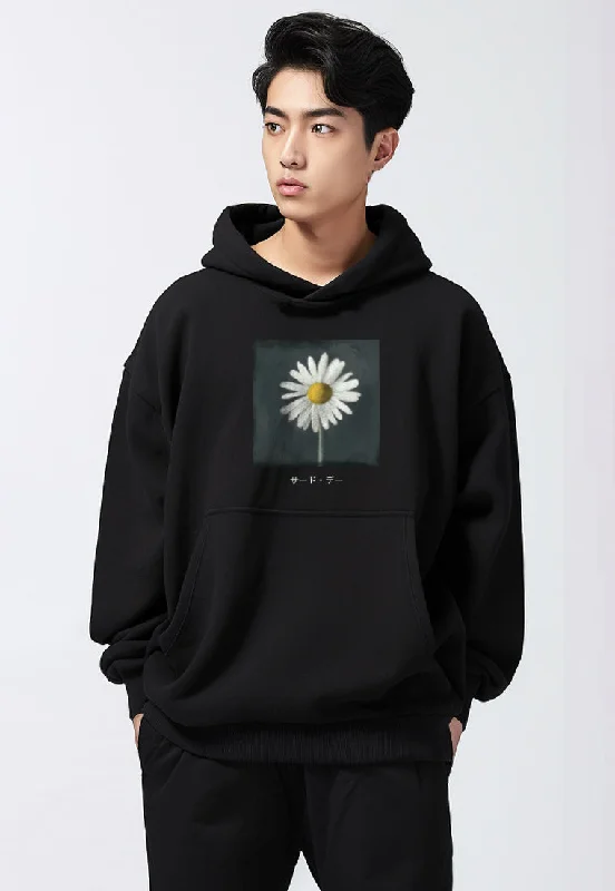 Quick Deals MOB08 Hoodie Oversize Bahan Scuba Tebal Scubalux "daisy katanana" hitam
