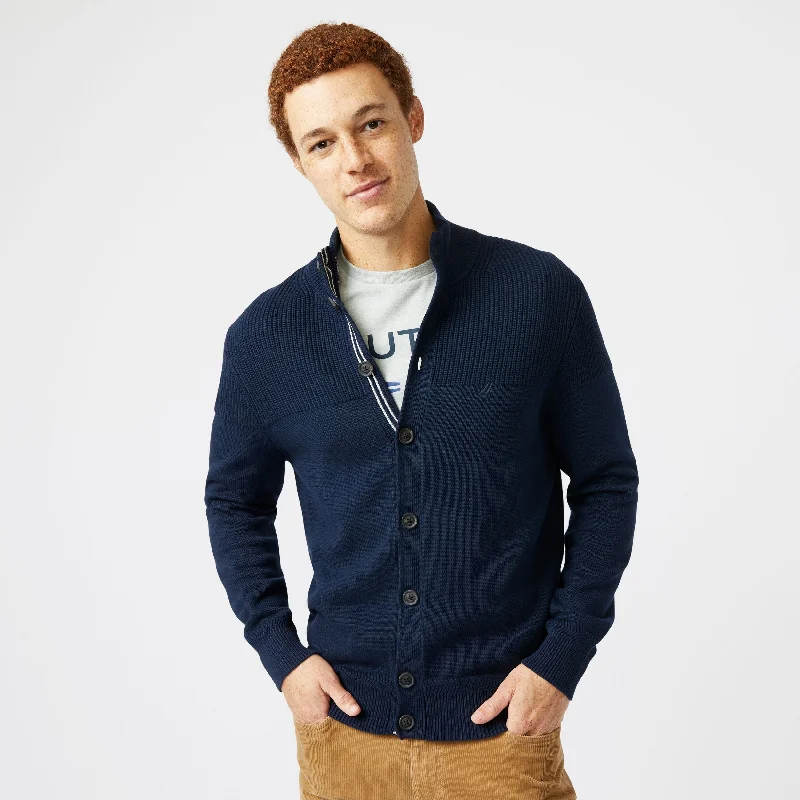 Hurry In Nautica Mens Big & Tall Textured Button Cardigan