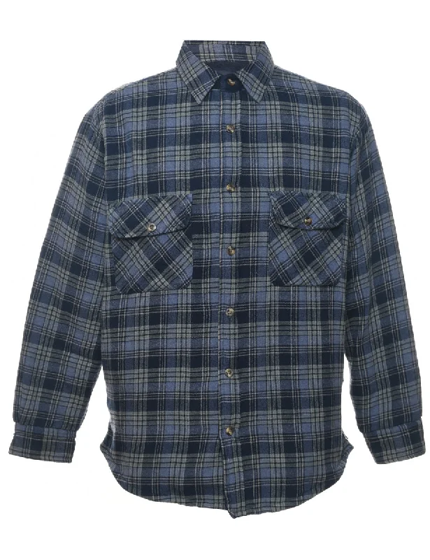 Weekend Extravaganza: Shop Now Puritan Navy Classic Checked  Shirt - M