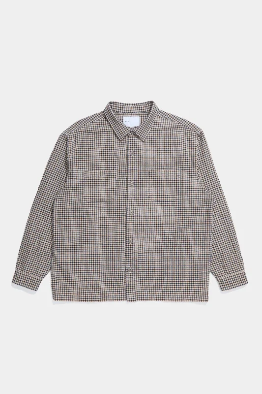 Super Savings Flat Hem Workshirt - Beige Check
