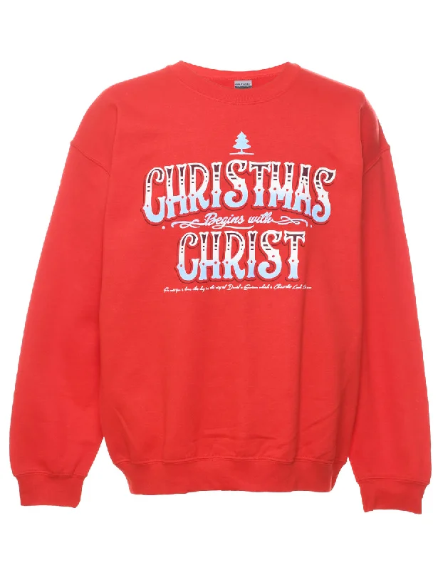 Weekend Deals That Amaze Red Christmas Sweatshirt - L