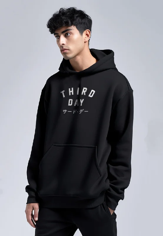 Weekend Discounts to Enjoy MT672M Men Hoodie Trdday Simple Hitam