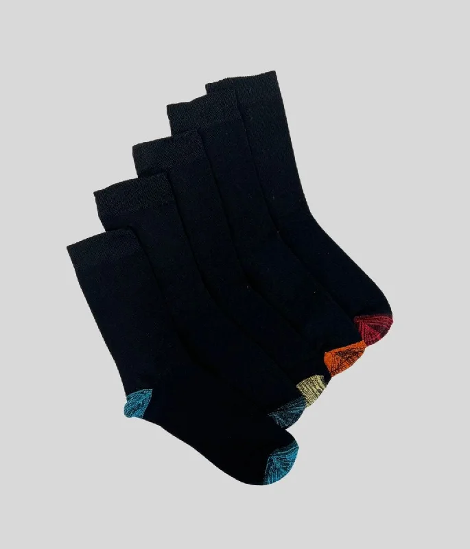 Weekend Savings Sensation Mens Black 5 Pack Cotton Rich Socks