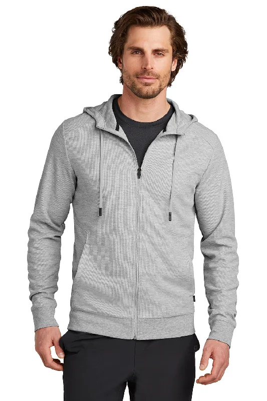 Epic Value Ogio Mens Revive Full Zip Hooded Sweatshirt Hoodie w/ Pockets - Heather Light Grey