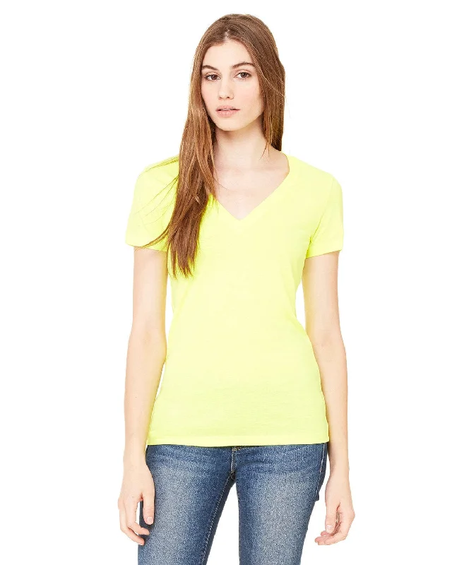 Bella+Canvas Ladies Deep V-Neck T-Shirt | Neon Yellow