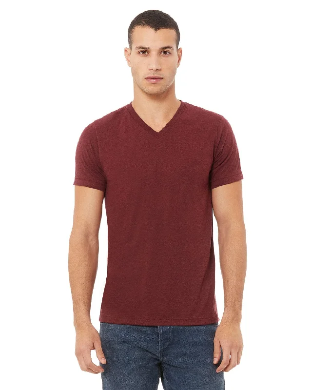 Flash Deal Bella+Canvas Unisex Triblend Short Sleeve V-Neck T-Shirt | Cardinal Triblnd Flash Deal Bella+Canvas Unisex Triblend Short Sleeve V-Neck T-Shirt | Cardinal Triblnd