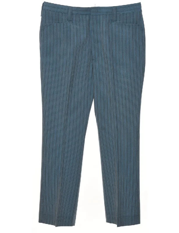 Weekend-Only Price Drops Pinstriped Blue Trousers - W34 L29