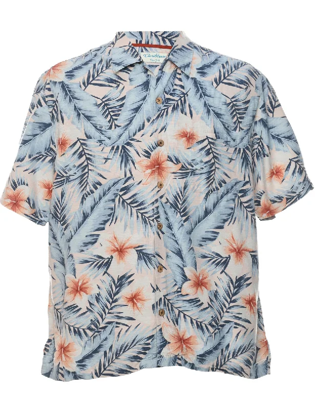 Silk Floral Hawaiian Shirt - L