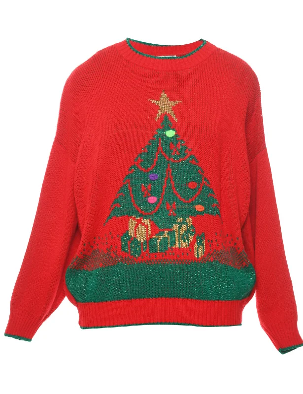 Savings Soar This Weekend Red Christmas Jumper - L