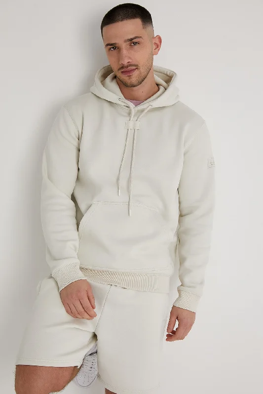 Discount Mania Aldo premium brushback fleece hoodie in Dove