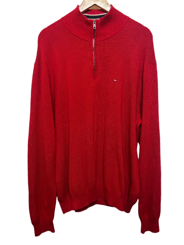 Now or Never Tommy Hilfiger Mens Red Quarter Zip (Size XL)
