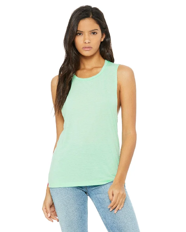 Closeout Deal Bella+Canvas Ladies Flowy Scoop Muscle Tank | Mint