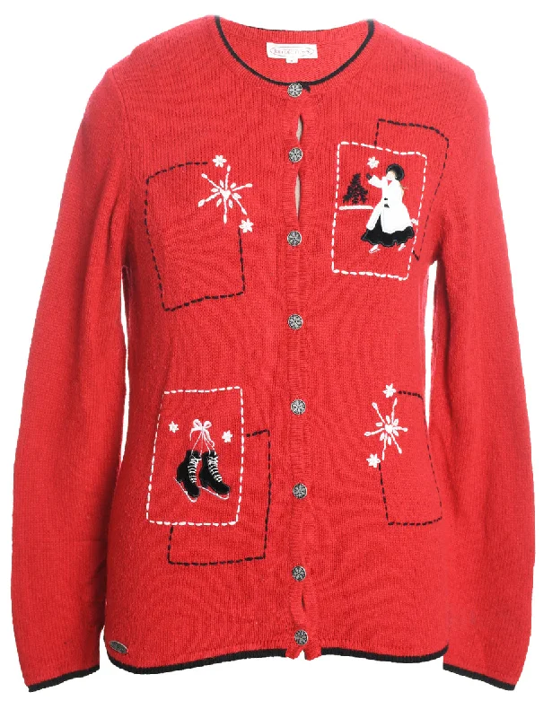 Weekend Deals You Can't Resist Red Christmas Cardigan - S