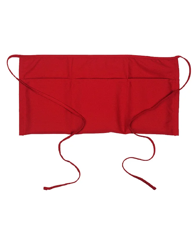 Big Accessories Three-Pocket Waist Apron | Red