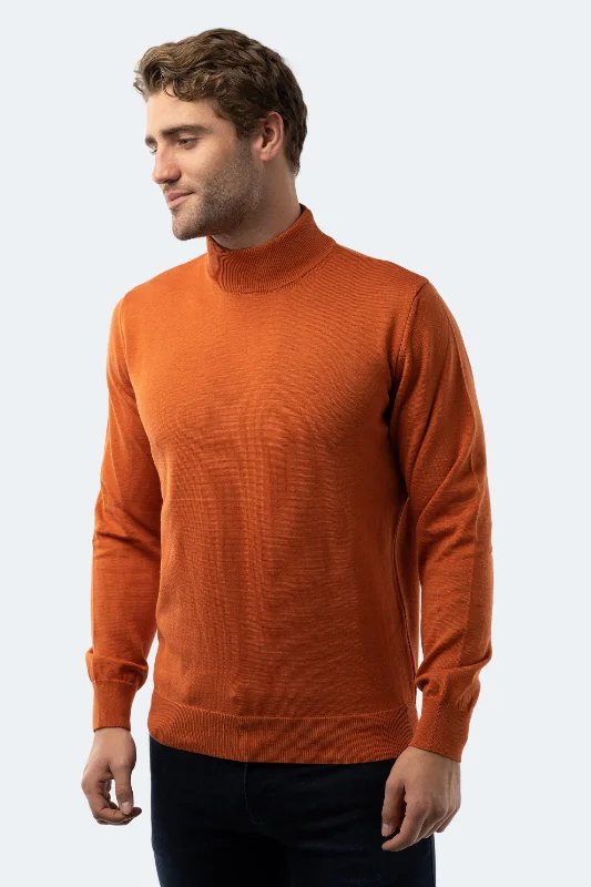 Hot Buy Orange Mockneck Sweater