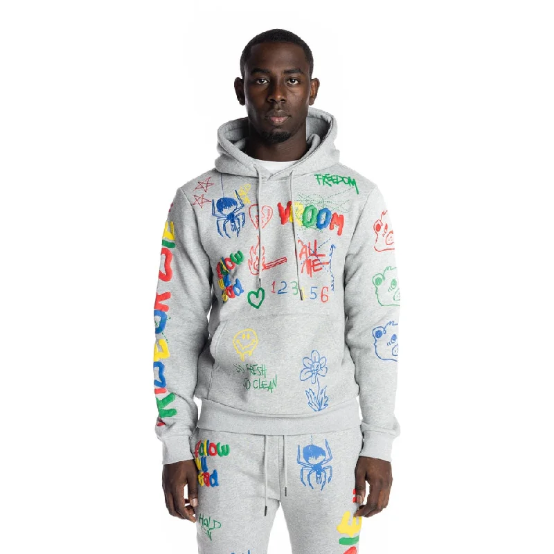 Weekend Deals That Sparkle Multicolor Fashion Hoodie - Heather Grey