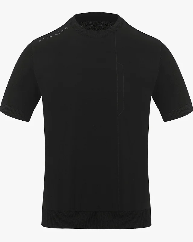 Weekend Shopping Extravaganza Men's Classic Summer Knit Top - Black