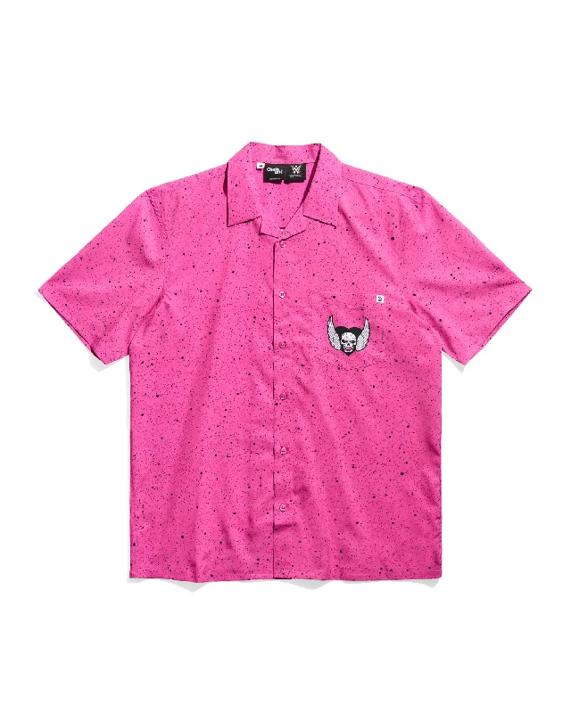 Bret Hart Speckle Pink Button Up Shirt