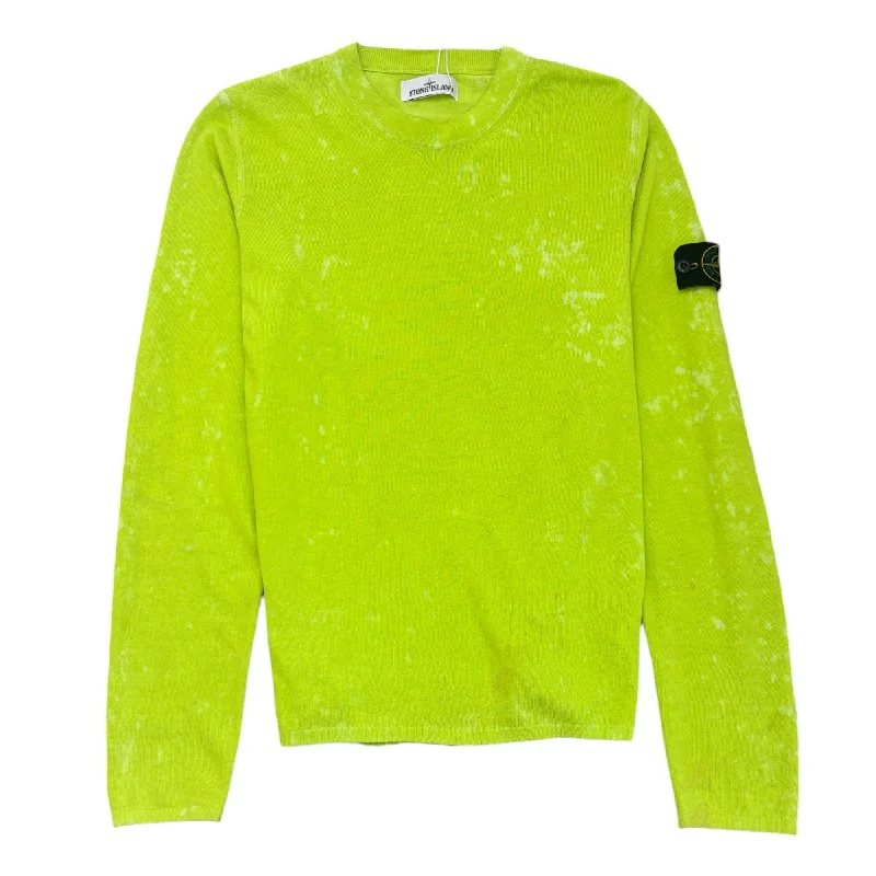 Value Deals Men's Tie Dye Applique Logo Jumper Green Size S