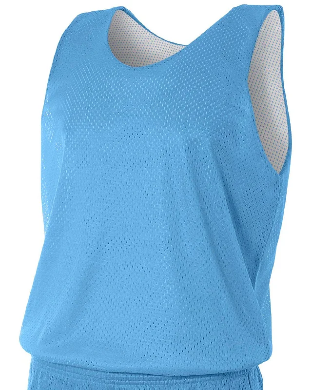 A4 Men's Reversible Mesh Tank | Lt Blue/ White